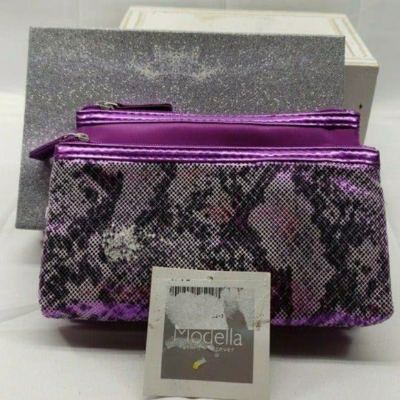 Modella fashion purple makeup case cosmetic bag - Picture 1 of 5